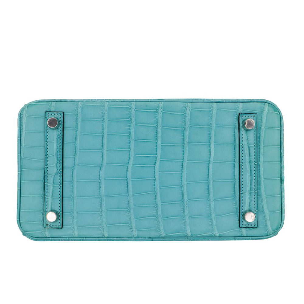 Hermès 25cm Birkin Bleu Saint Cyr Matte Alligator Palladium