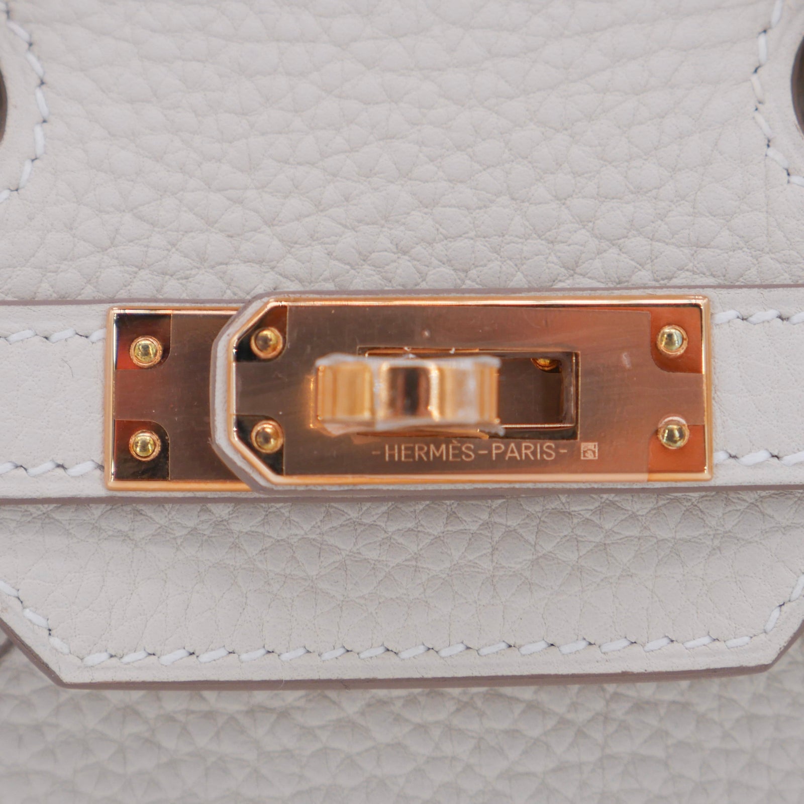 Hermès 25cm Birkin Craie Togo Leather Rose Gold Hardware exclusive