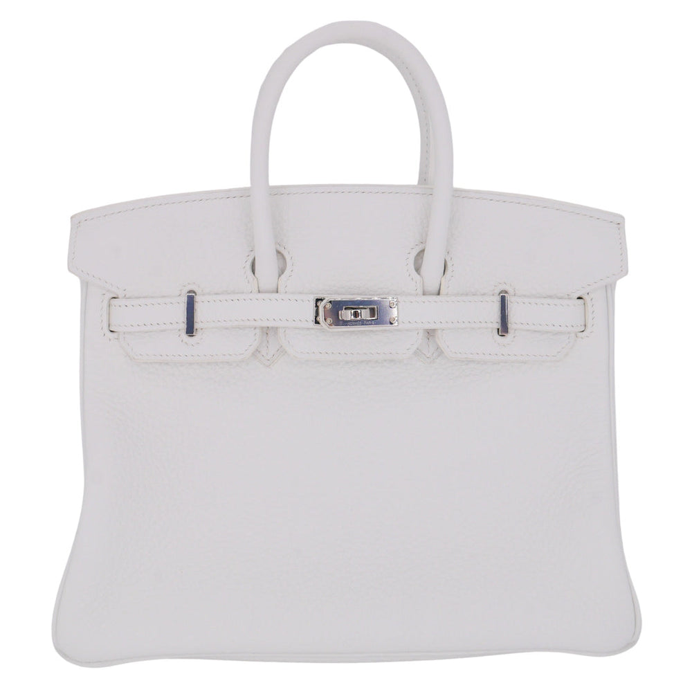 Hermès 25cm Birkin HSS White Clemence Leather Palladium Hardware