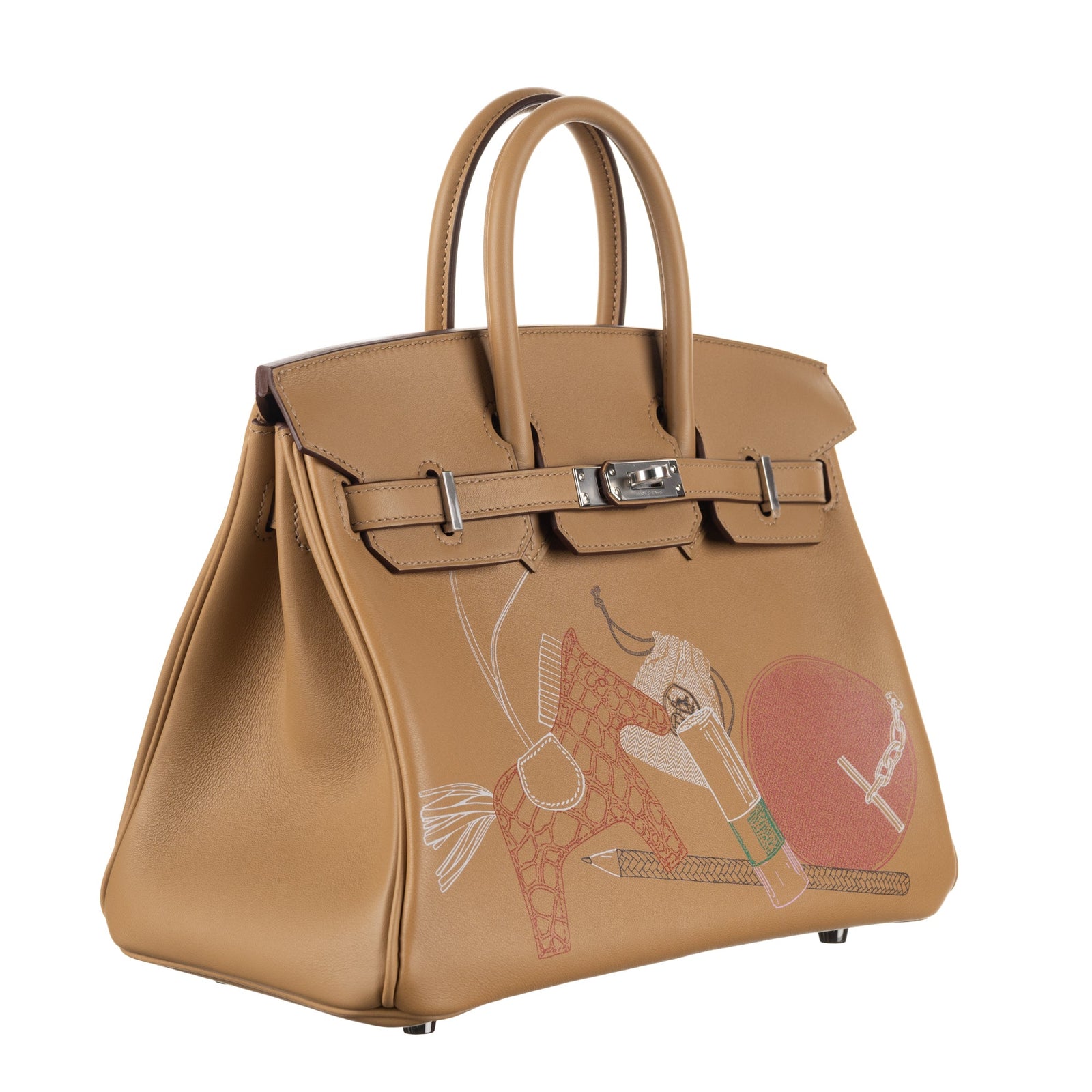 Hermès 25cm Birkin In and Out Biscuit/Multicolor Swift Leather