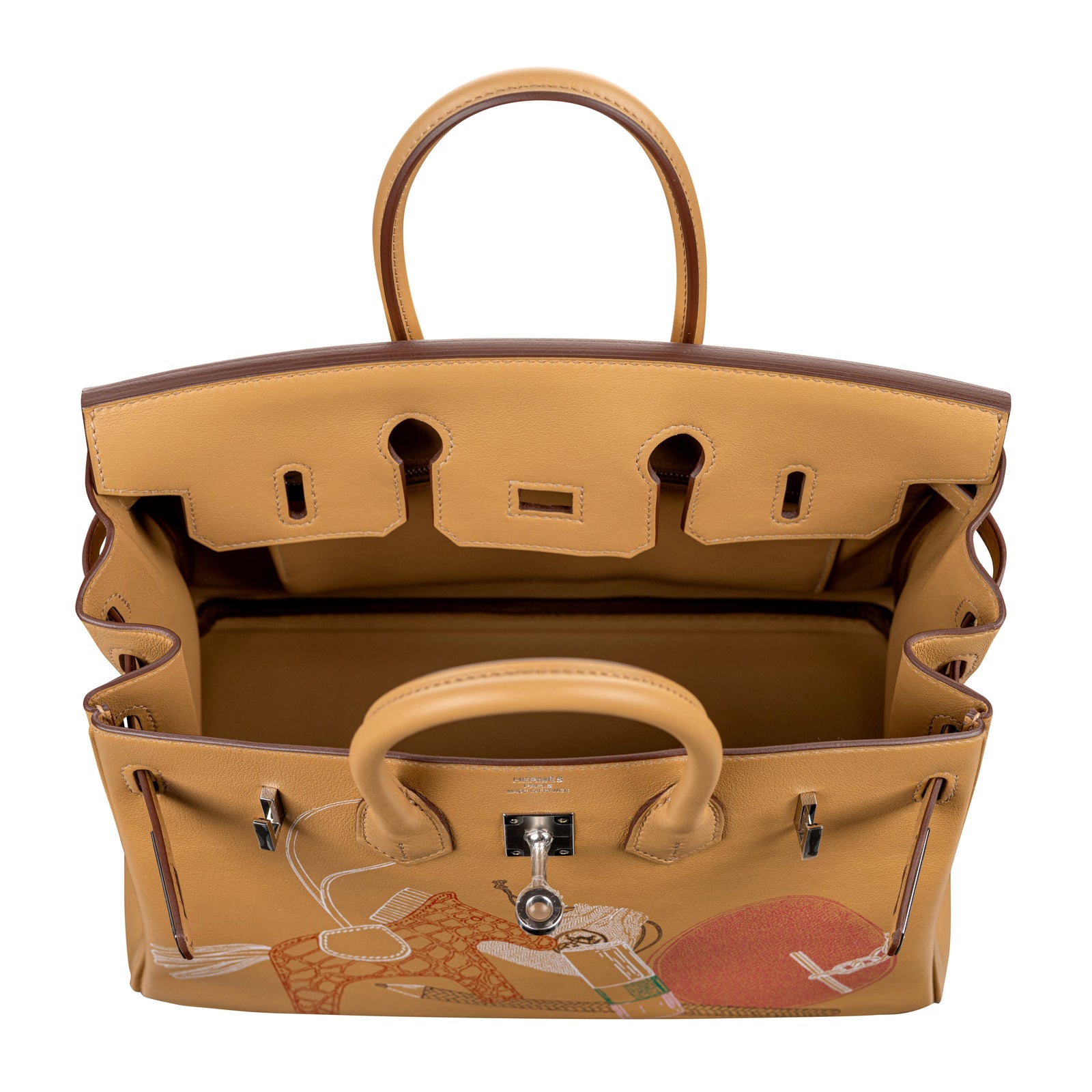 Hermès 25cm Birkin In and Out Biscuit/Multicolor Swift Leather