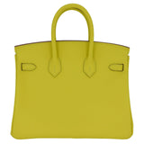 Herm�s 25cm Birkin Lime Swift Leather Palladium Hardware