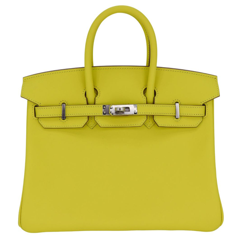 Hermès 25cm Birkin Lime Swift Leather Palladium Hardware exclusive