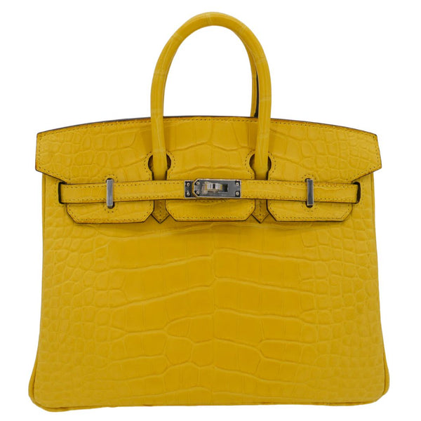 Hermès 25cm Birkin Mimosa Matte Alligator Palladium Hardware