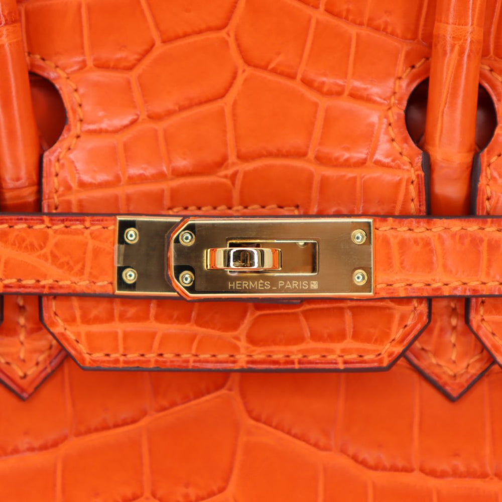 Hermes orange crocodile birkin bag best sale