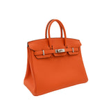 Herm�s 25cm Birkin Orange Togo Leather Palladium Hardware