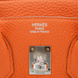 Herm�s 25cm Birkin Orange Togo Leather Palladium Hardware