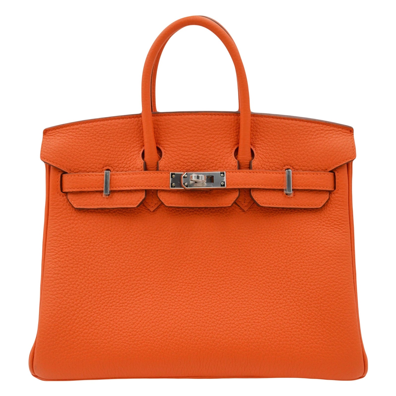 Hermès 25cm Birkin Orange Togo Leather Palladium Hardware