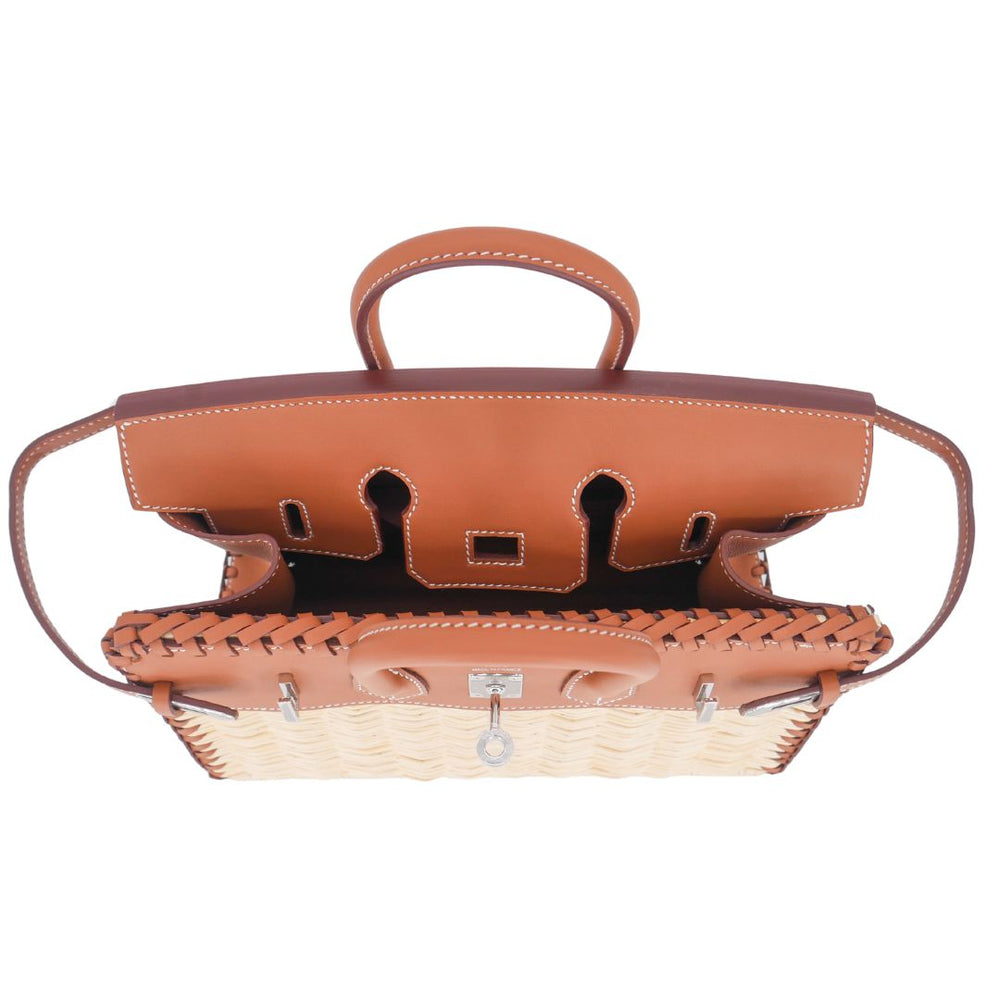 Hermès 25cm Birkin Picnic Gold Swift Leather/Osier Wicker