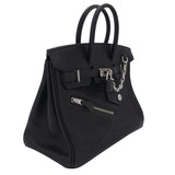 Herm�s 25cm Birkin Rock Black Volupto Leather Palladium Hardware