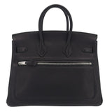 Herm�s 25cm Birkin Rock Black Volupto Leather Palladium Hardware