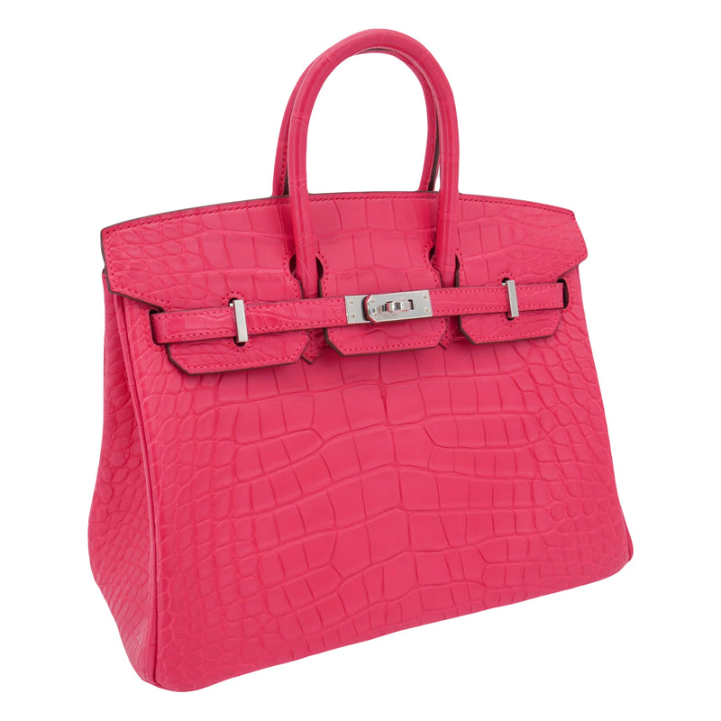 Herm�s 25cm Birkin Rose Extreme Matte Alligator Palladium Hardware