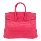 Herm�s 25cm Birkin Rose Extreme Matte Alligator Palladium Hardware