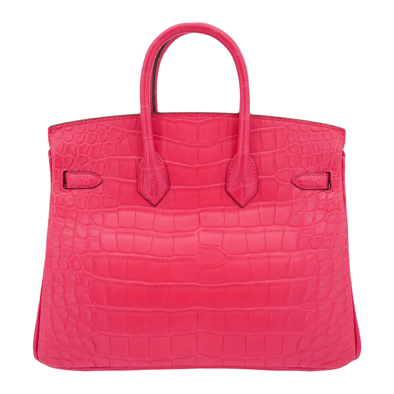 Hermes 25cm Birkin Rose Extreme Matte Alligator Palladium Hardware Prive Porter