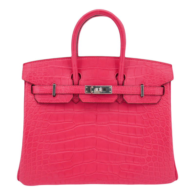 Hermes 25cm Birkin Rose Extreme Matte Alligator Palladium Hardware Prive Porter