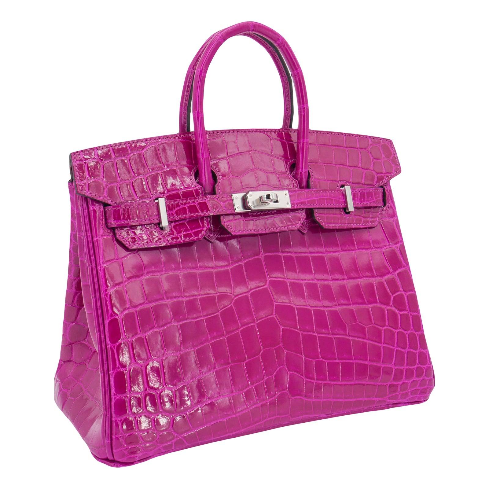 Hermès 25cm Birkin Rose Pourpre Shiny Niloticus Crocodile