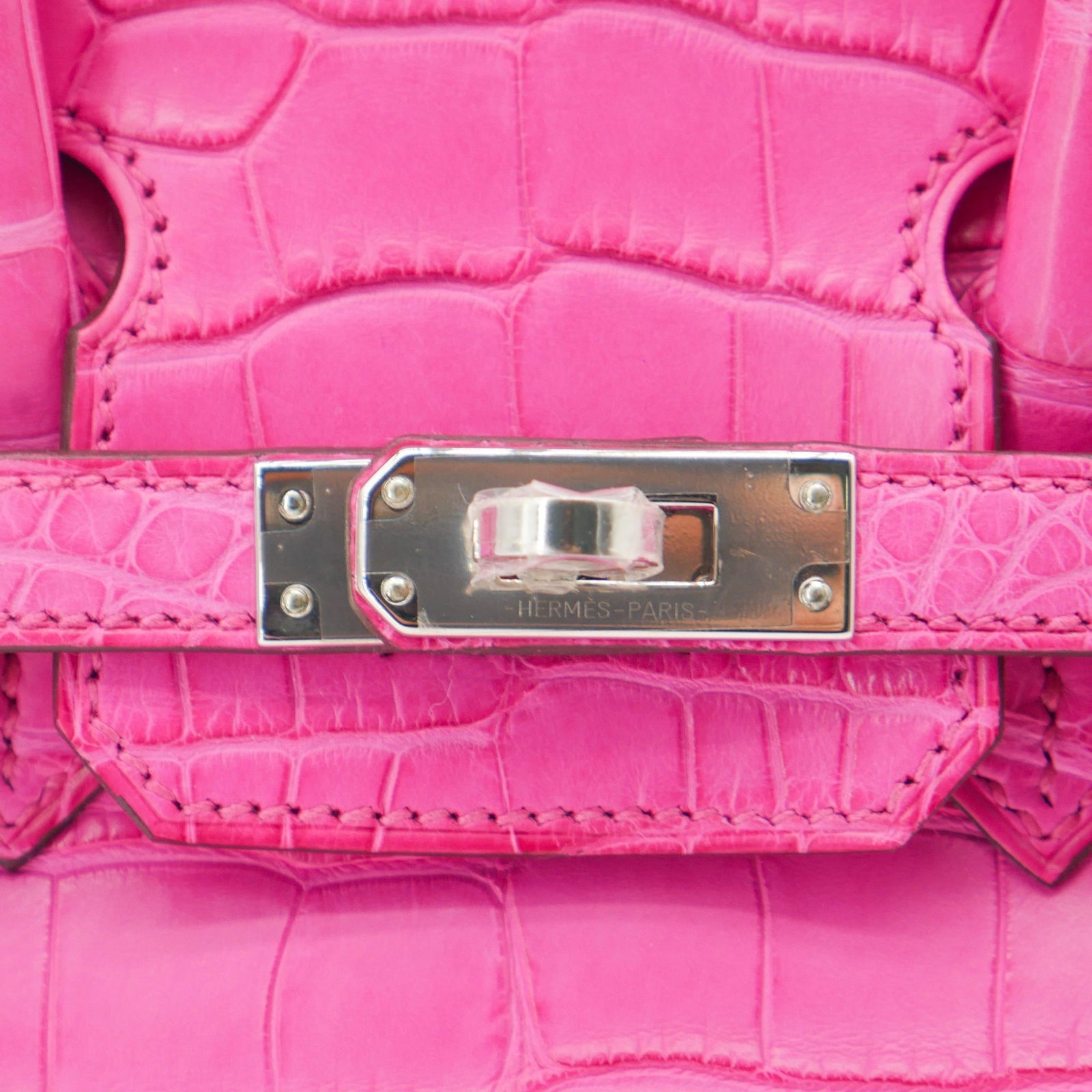 Hermès 25cm Birkin Rose Shocking Matte Alligator Palladium