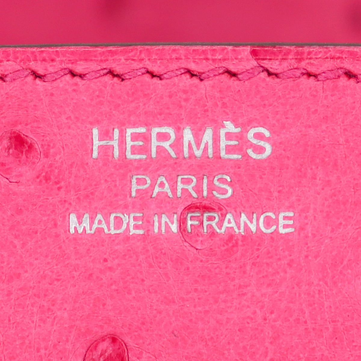 Hermès 25cm Birkin Rose Tyrien Ostrich Palladium Hardware