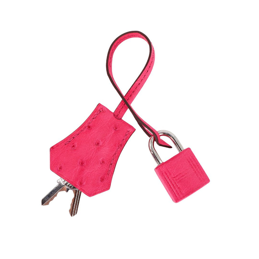 Hermès 25cm Birkin Rose Tyrien Ostrich Palladium Hardware
