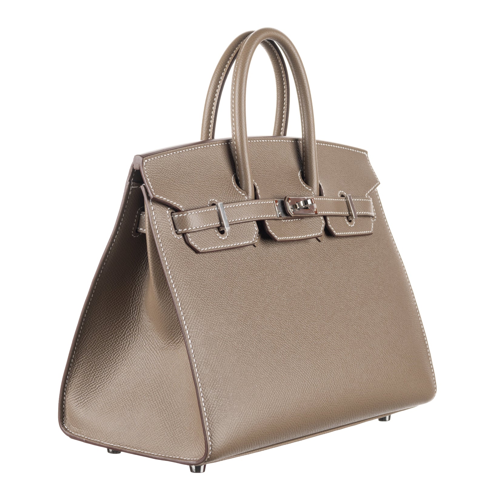 Hermès 25cm Birkin Sellier Etoupe Epsom Leather Palladium Hardware