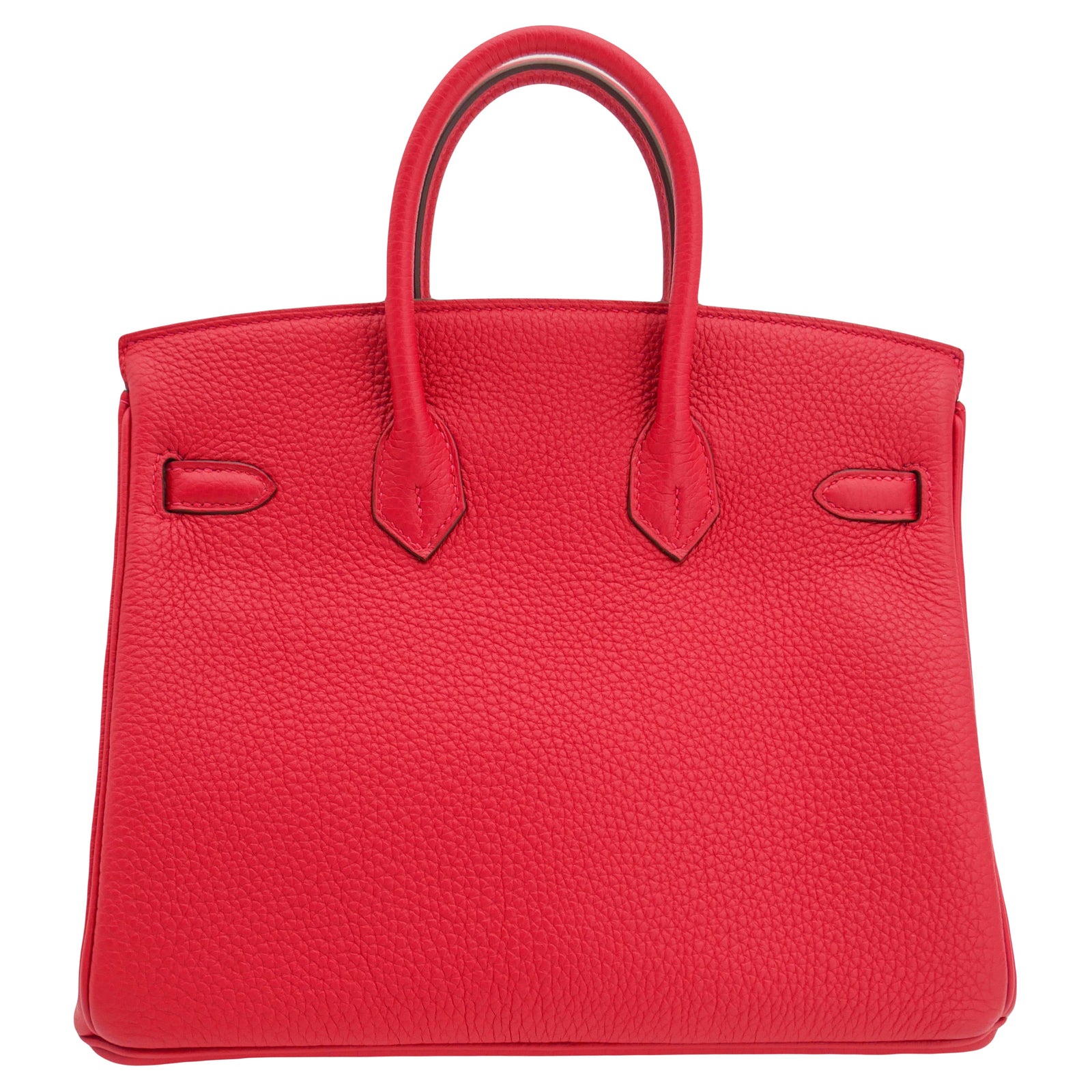 Hermès 25cm Birkin Verso Rouge Casaque Togo Leather Palladium