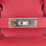 Herm�s 25cm Birkin Verso Rouge Casaque Togo Leather Palladium Hardware