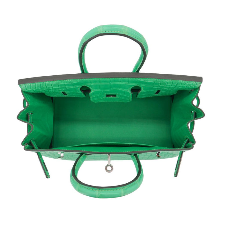 Herm�s 25cm Birkin Vert Comics Matte Alligator Palladium Hardware