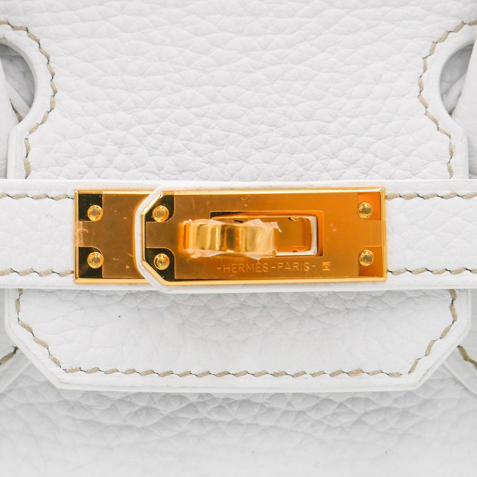 Hermès 25cm Birkin White Clemence Leather Gold Hardware exclusive