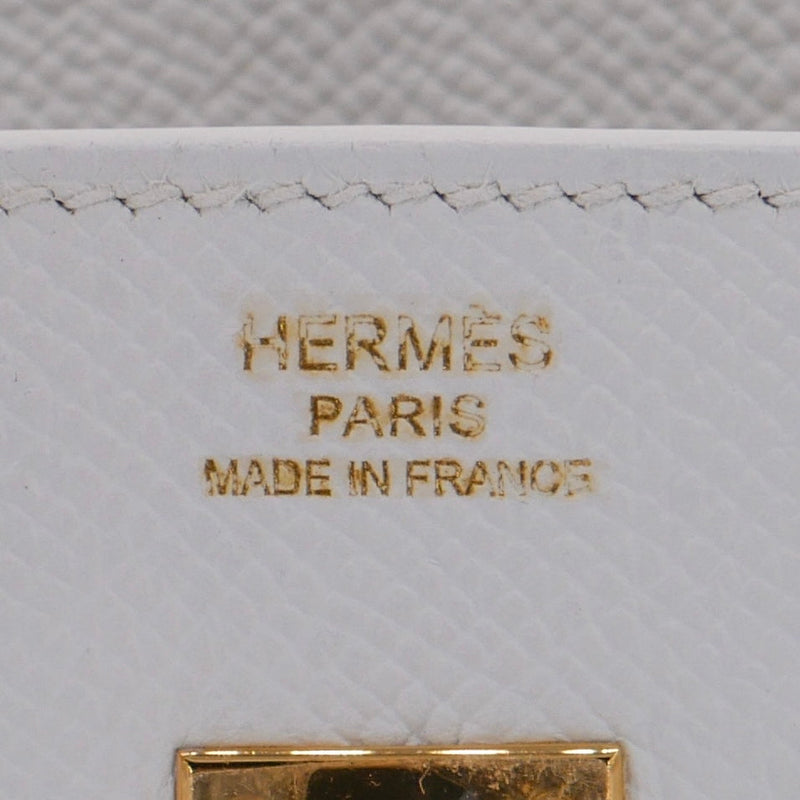 Herm�s 25cm Birkin White Epsom Leather Gold Hardware