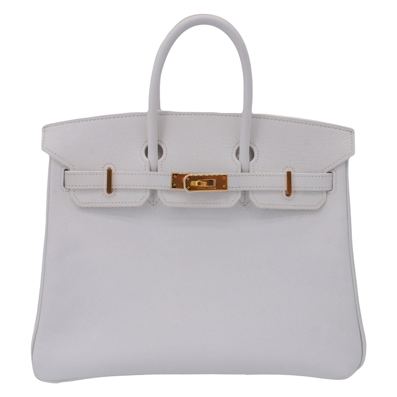 Herm�s 25cm Birkin White Epsom Leather Gold Hardware