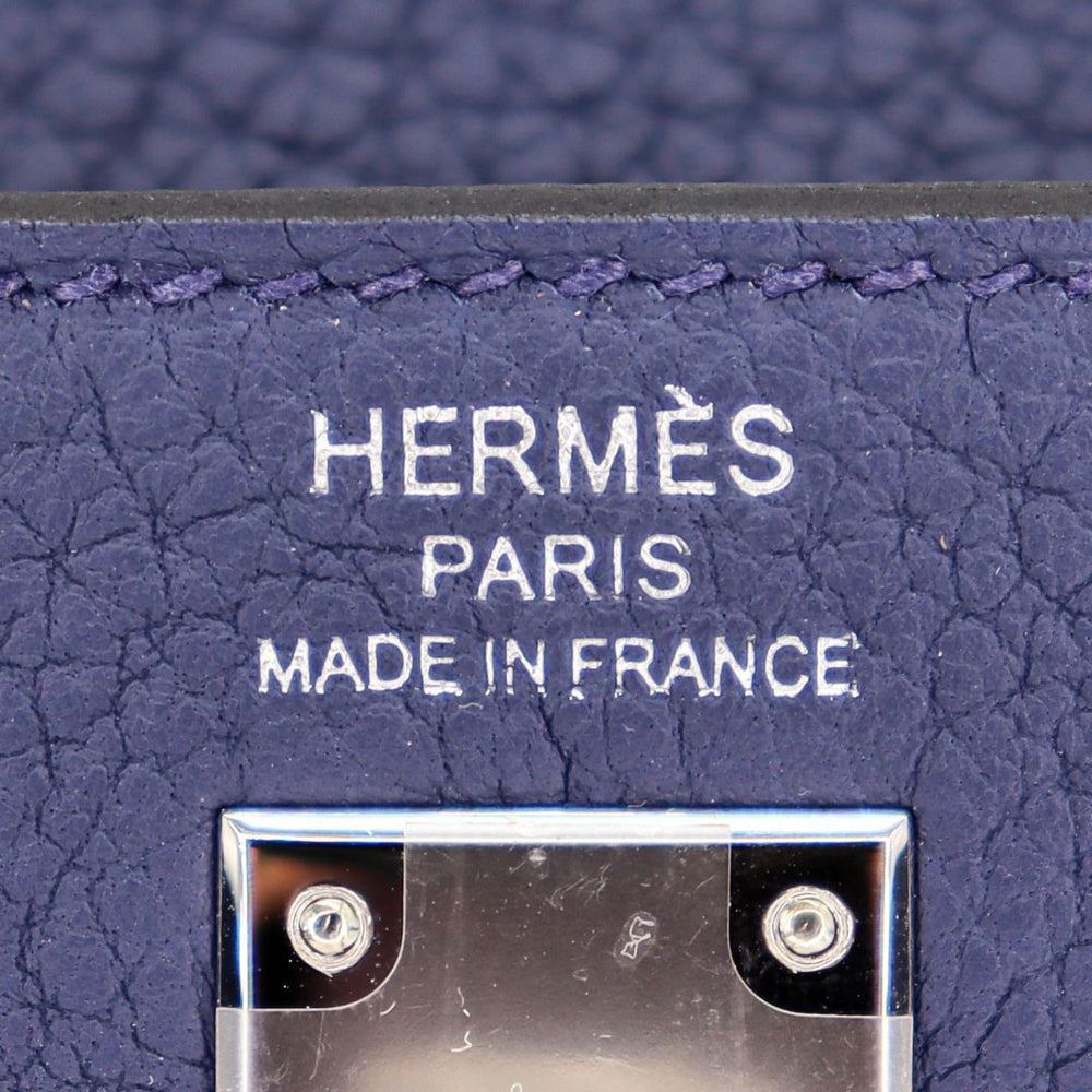 Hermès 25cm Kelly Retourne Bleu Navy Togo Leather Palladium