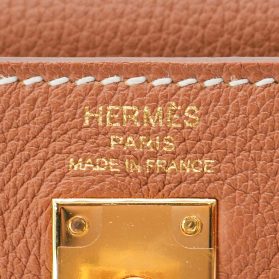 Hermès 25cm Kelly Retourne Gold Togo Leather Gold Hardware