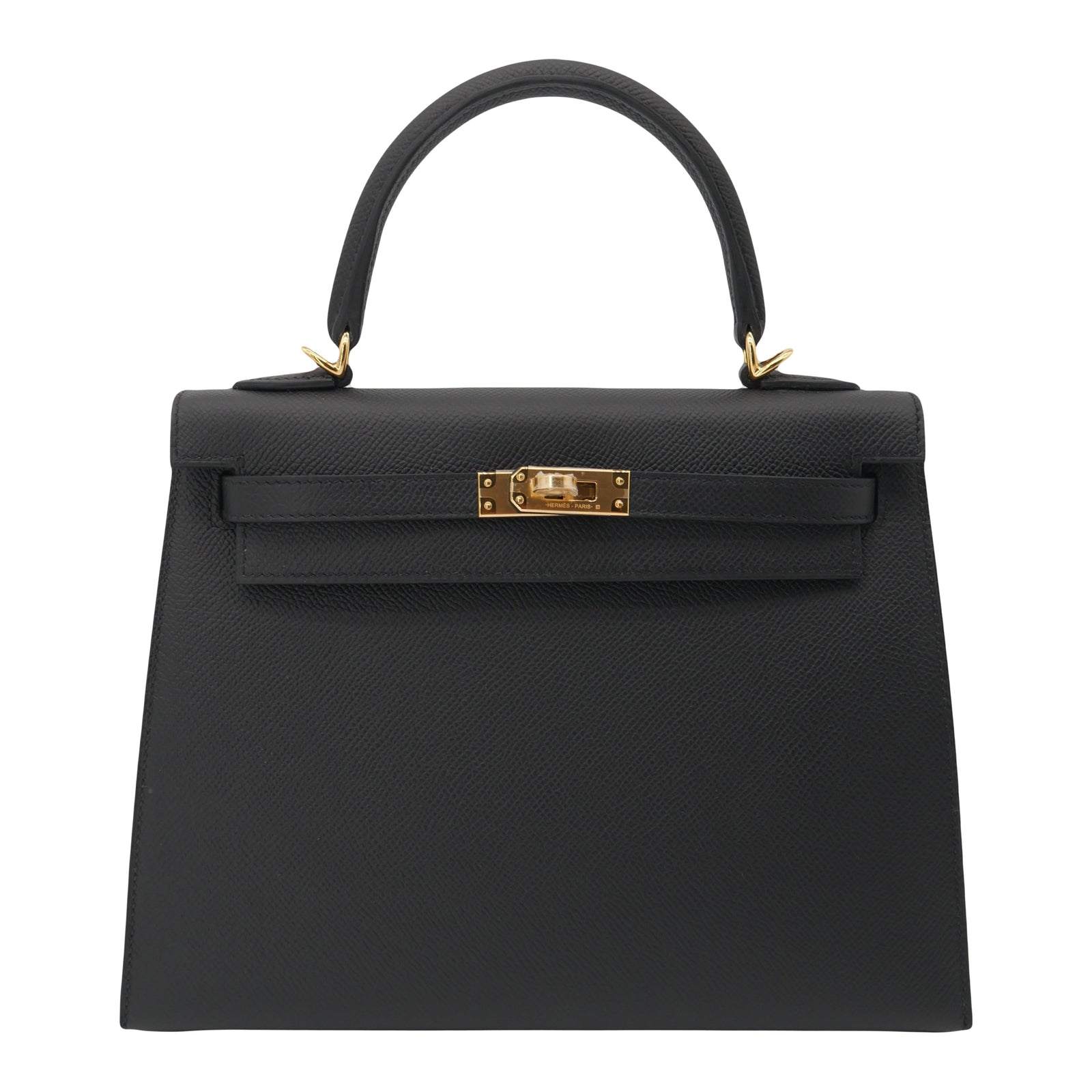 Hermès 25cm Kelly Sellier Black Epsom Leather Gold Hardware