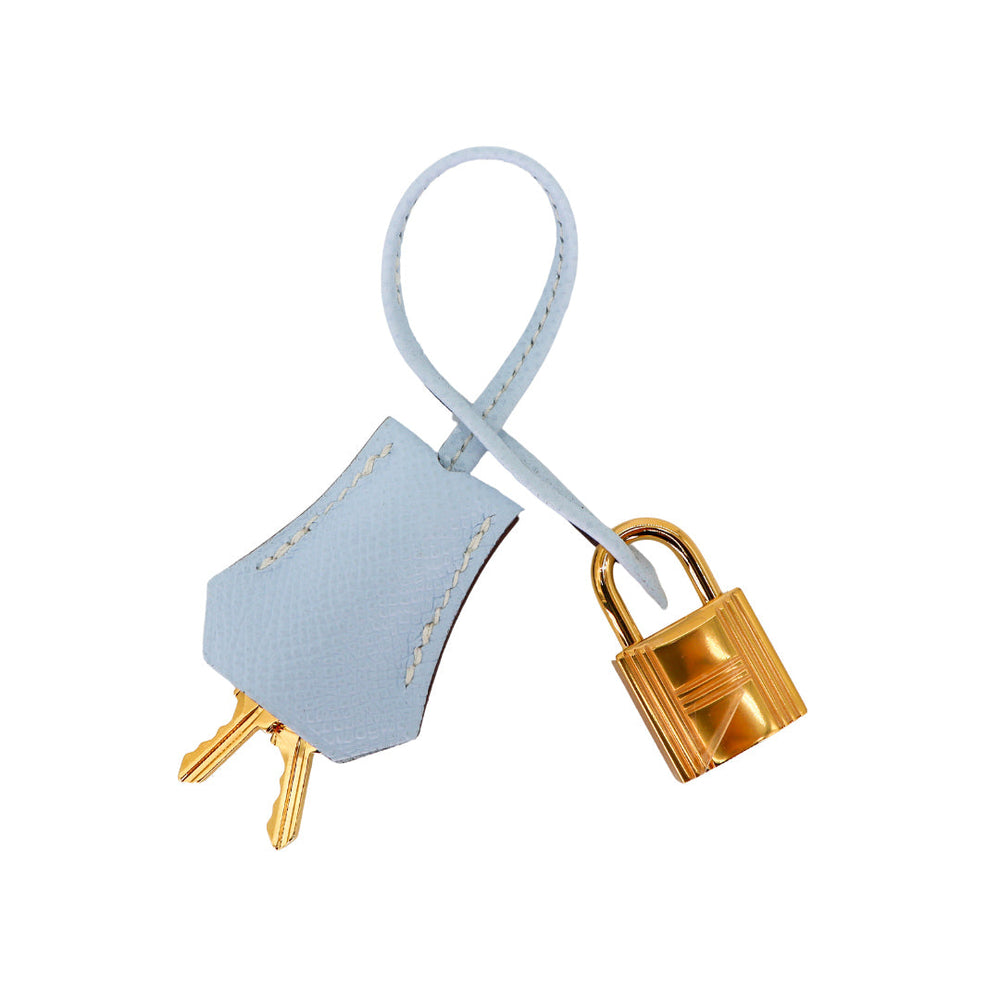 Hermès 25cm Kelly Sellier Bleu Brume Epsom Leather Gold Hardware
