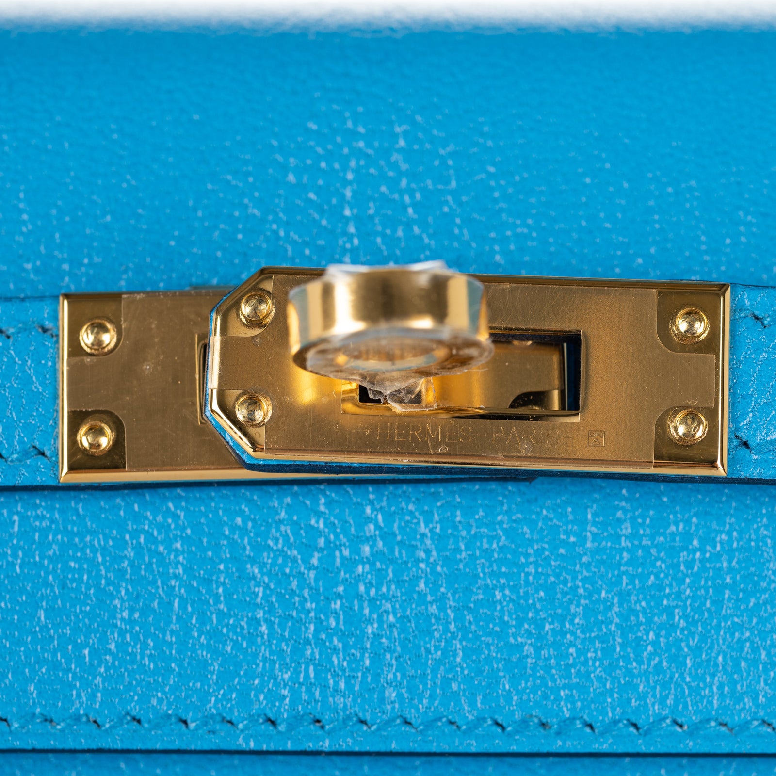 Hermès 25cm Kelly Sellier Bleu Frida Chevre Leather Gold Hardware