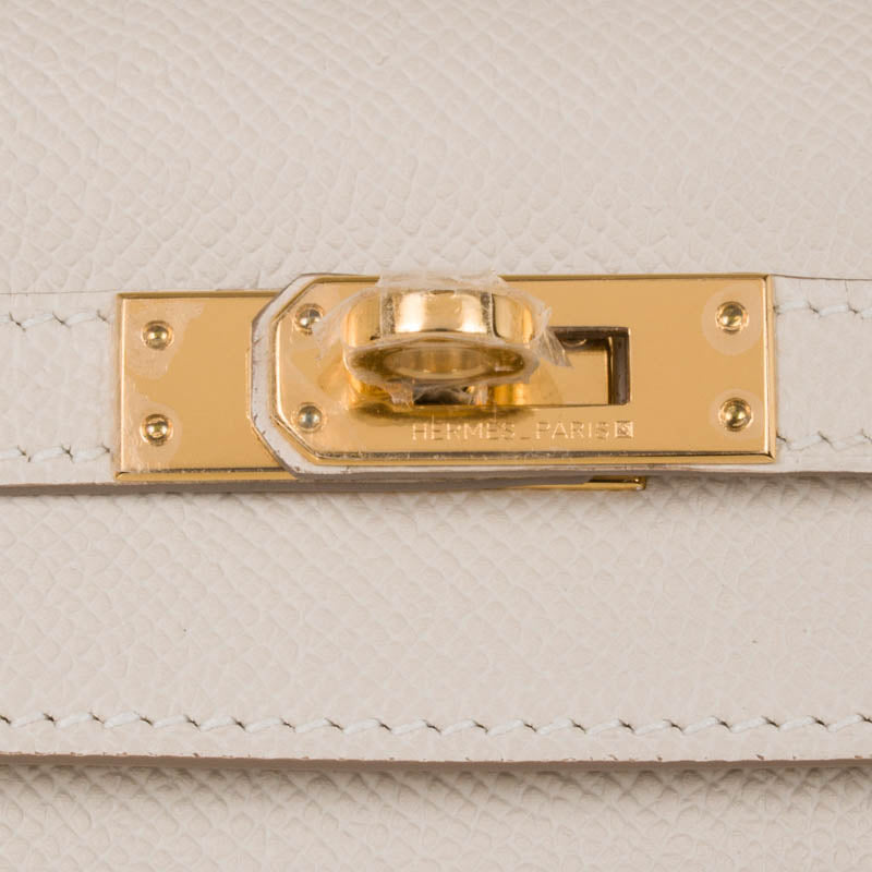 Herm�s 25cm Kelly Sellier Craie Epsom Leather Gold Hardware