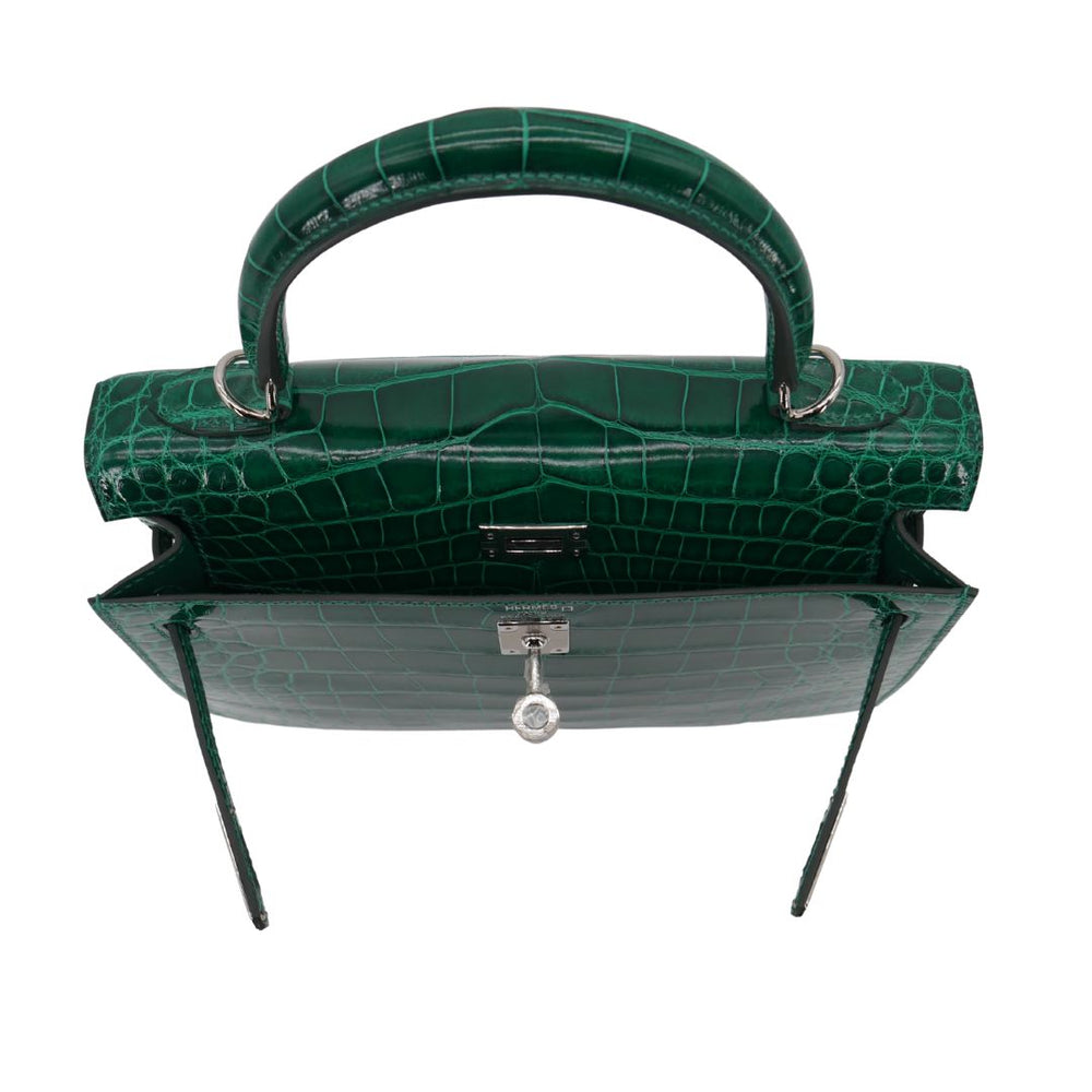 2024年 お歳暮・冬ギフト特集 Sellier Kelly 25cm Hermès Emerald Palladium Alligator Shiny 小物