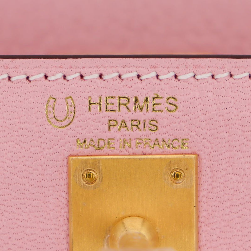 Hermes 25cm Kelly Sellier HSS Rose Sakura Nata Chevre Leather Brushed Prive Porter