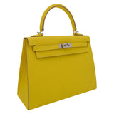 Herm�s 25cm Kelly Sellier Lime Epsom Leather Palladium Hardware