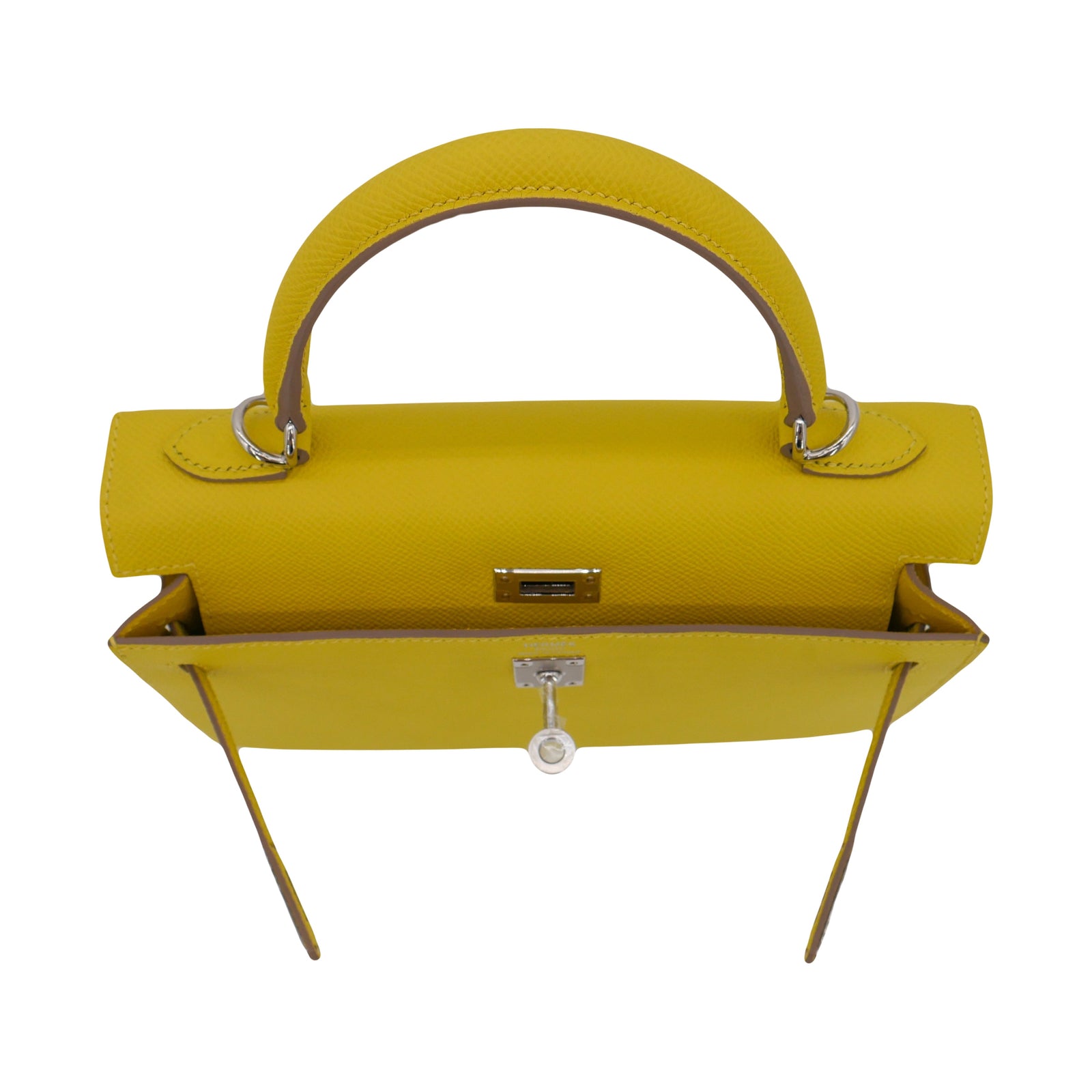Hermès 25cm Kelly Sellier Lime Epsom Leather Palladium Hardware