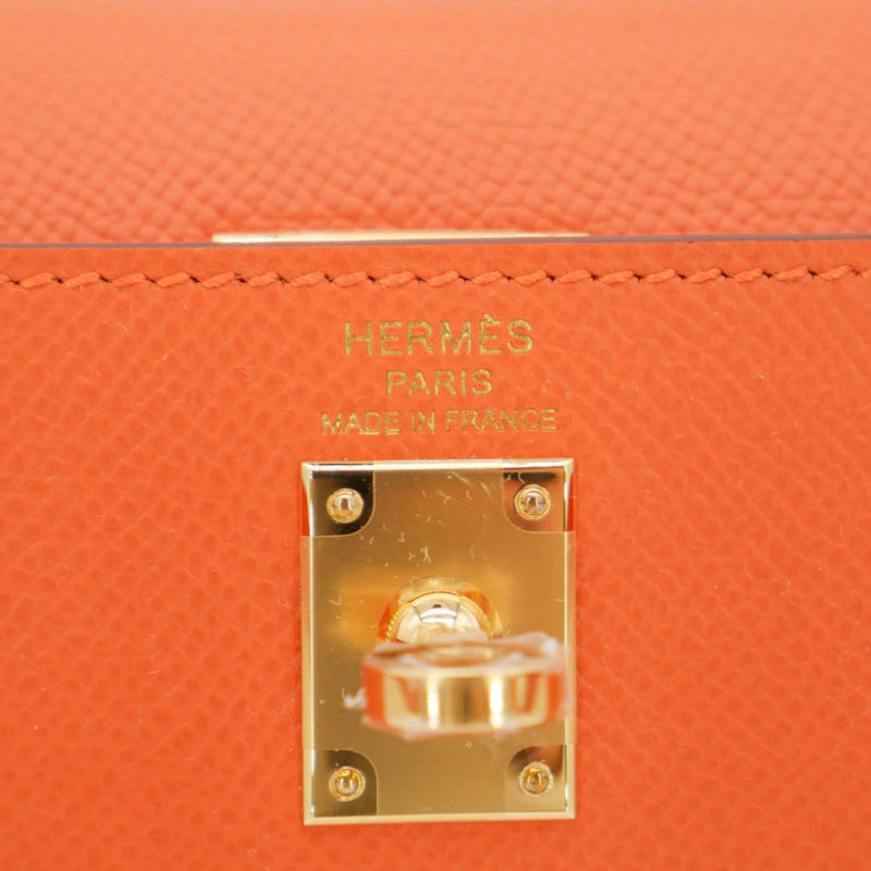 Herm�s 25cm Kelly Sellier Orange Epsom Leather Gold Hardware