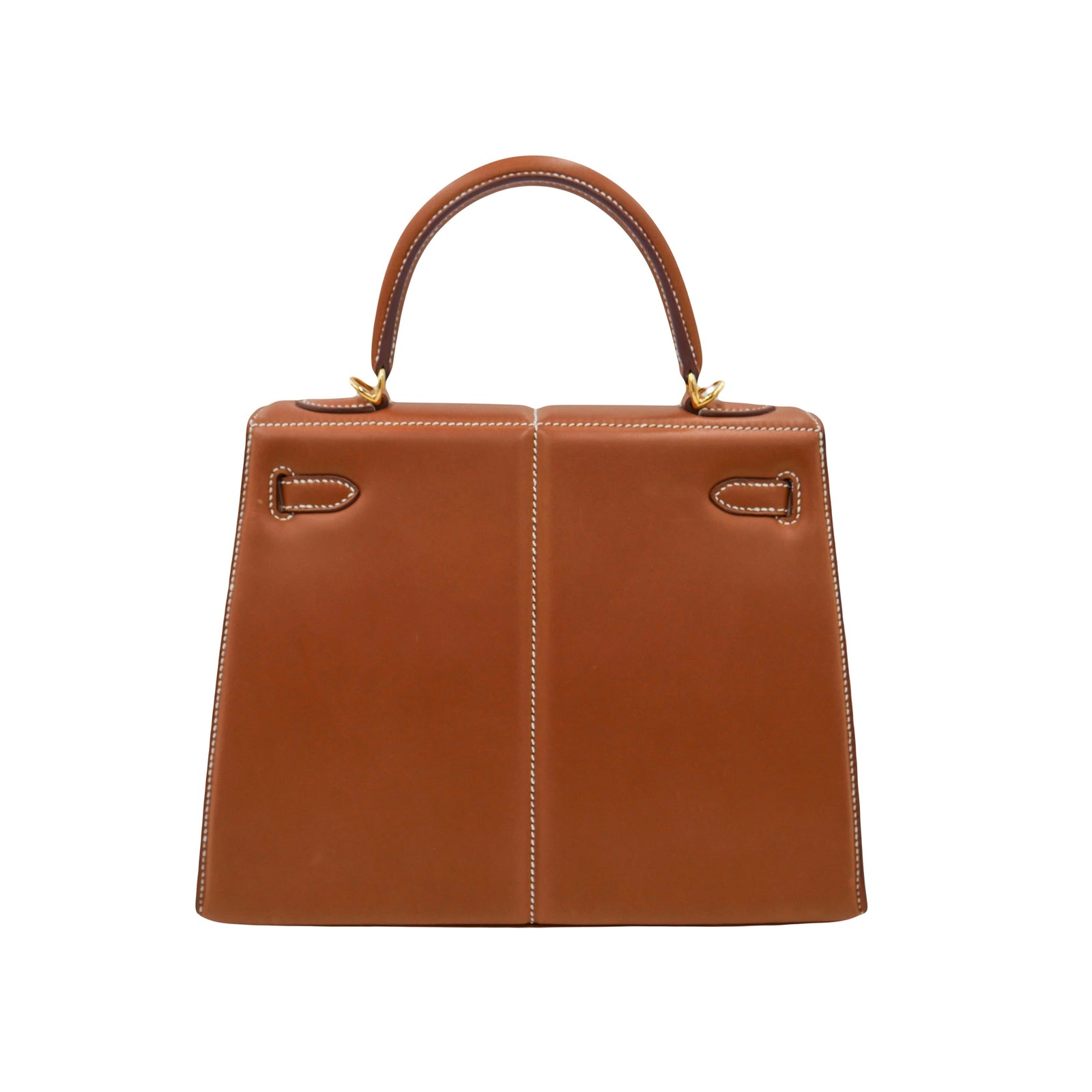 Hermès 25cm Kelly Sellier Padded Fauve Barenia Leather Gold