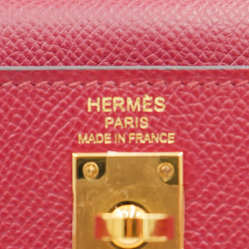 Herm�s 25cm Kelly Sellier Rouge Grenat Epsom Leather Gold Hardware