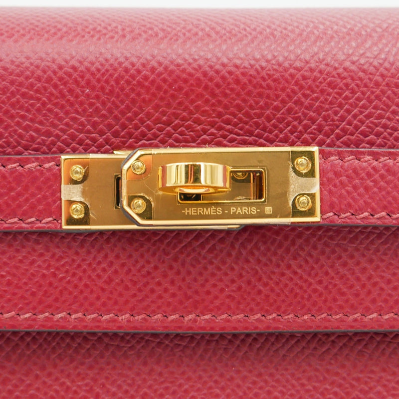 Herm�s 25cm Kelly Sellier Rouge Grenat Epsom Leather Gold Hardware