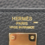 Herm�s 25cm Kelly Touch Black Lizard/Togo Gold Hardware