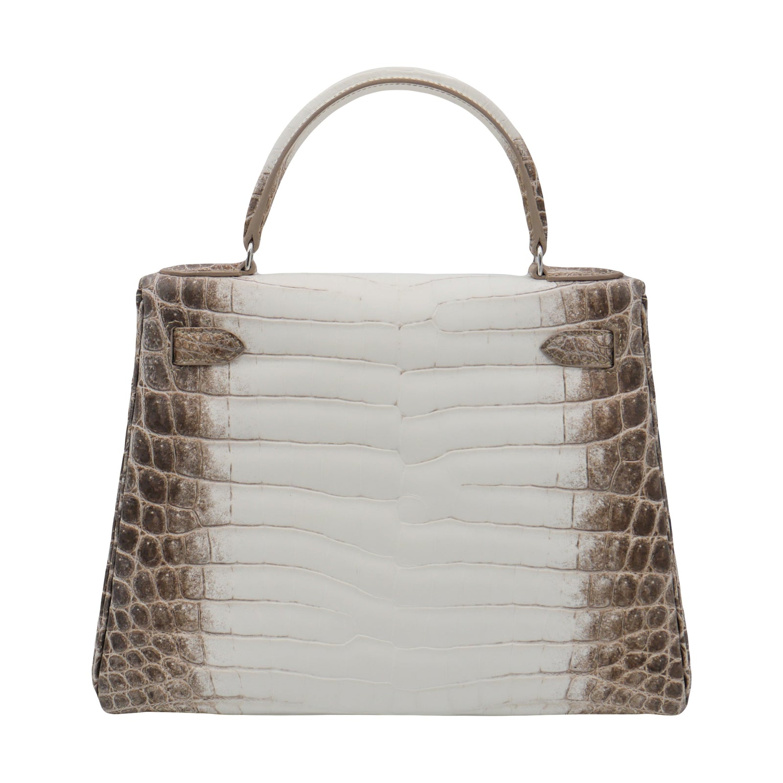 Hermès 28cm Kelly Retourne Blanc Himalaya Matte Niloticus