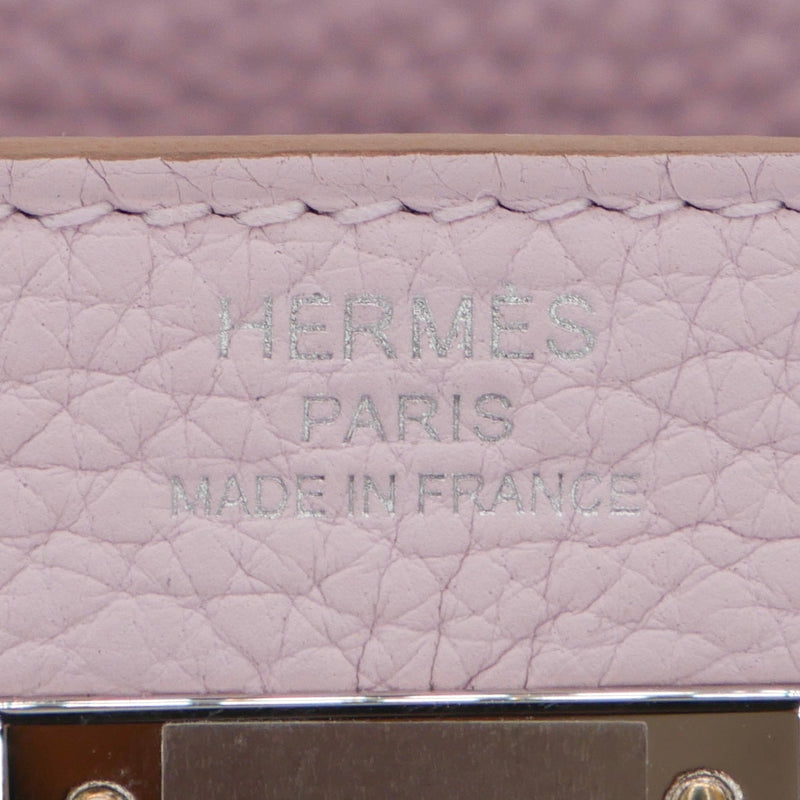 Herm√®s 28cm Kelly Retourne Mauve Pale Clemence Leather Palladium Hardware