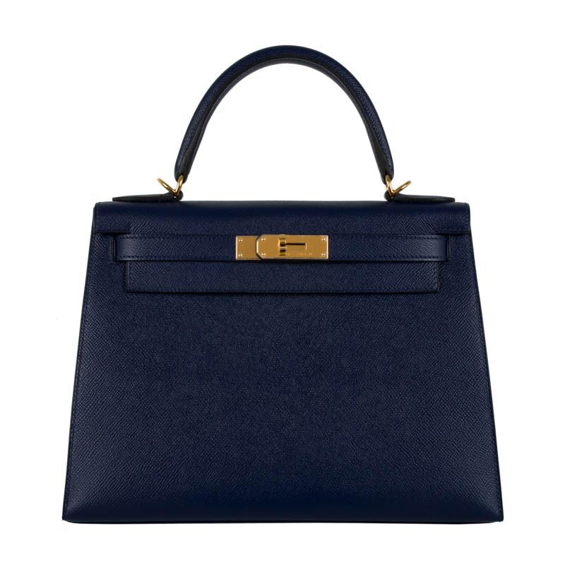 Herm�s 28cm Kelly Sellier Bleu Saphir Epsom Leather Gold Hardware