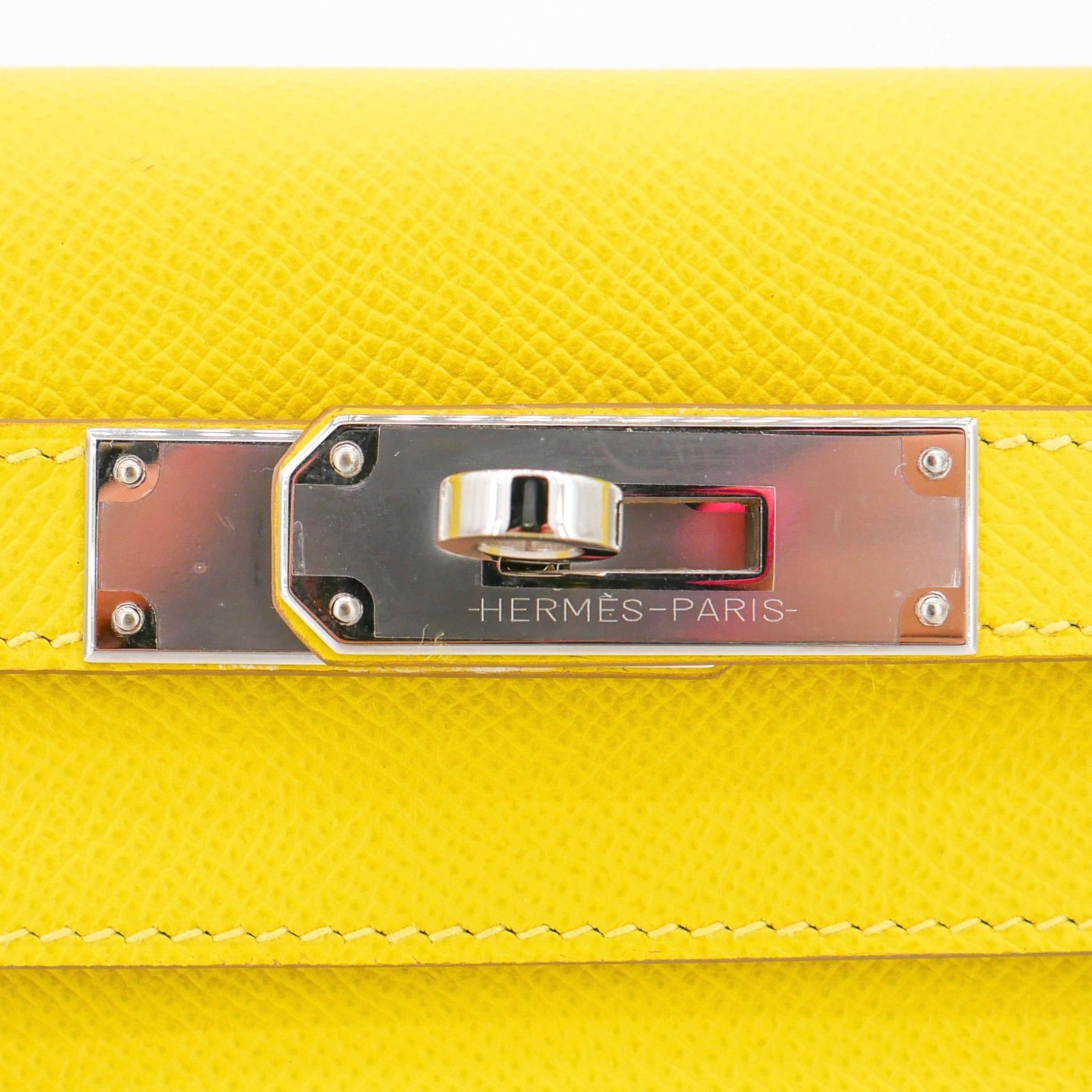 Hermès 28cm Kelly Sellier Lime Epsom Leather Palladium Hardware