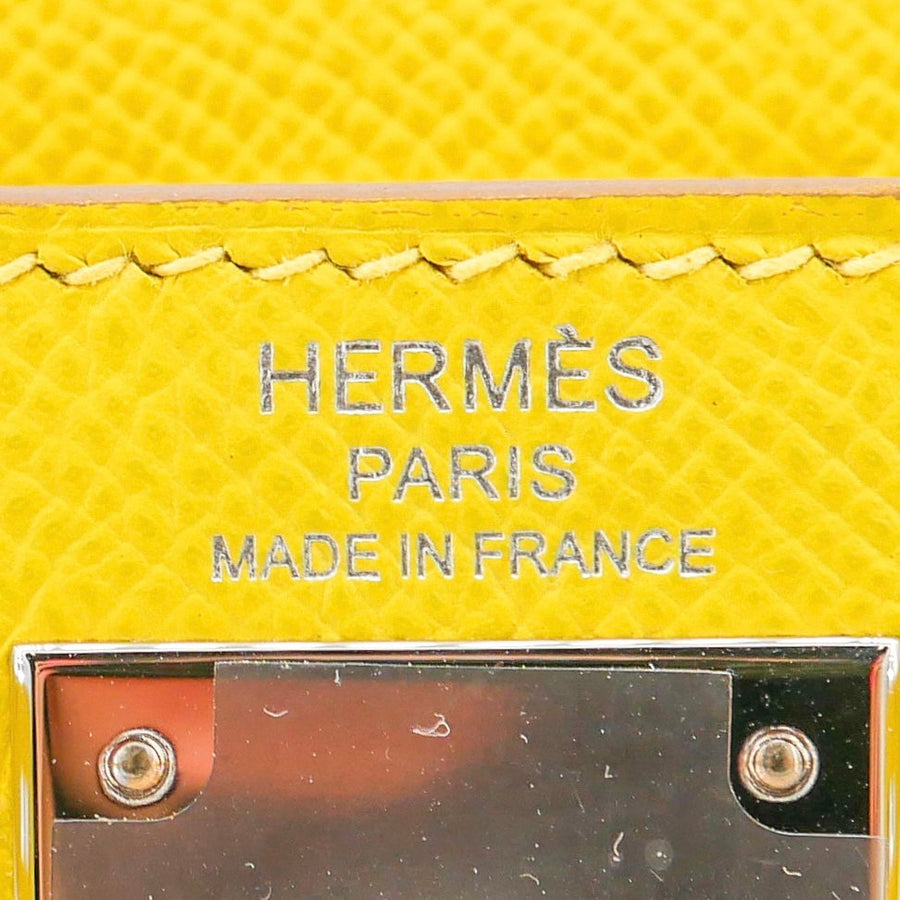 Hermès 28cm Kelly Sellier Lime Epsom Leather Palladium Hardware